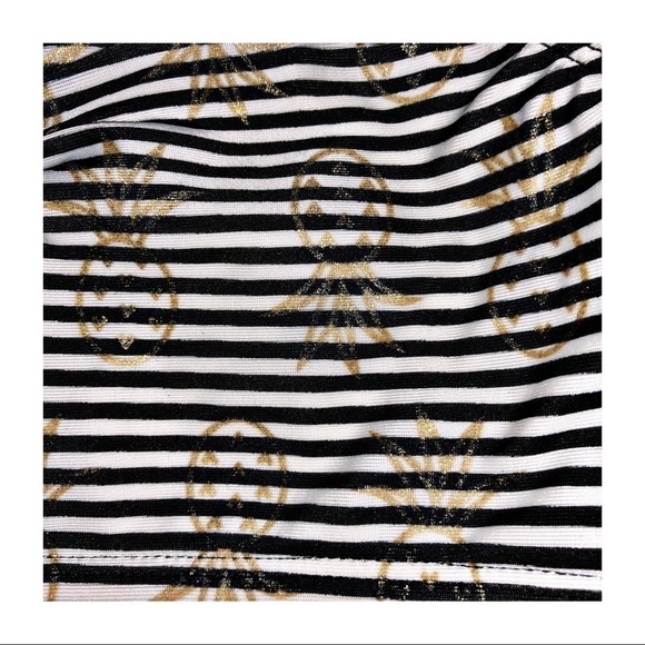 Cat and Jack Girls Training Bra Size 6/7 M Black and white stripes w/Pineapples - Picture 2 of 4